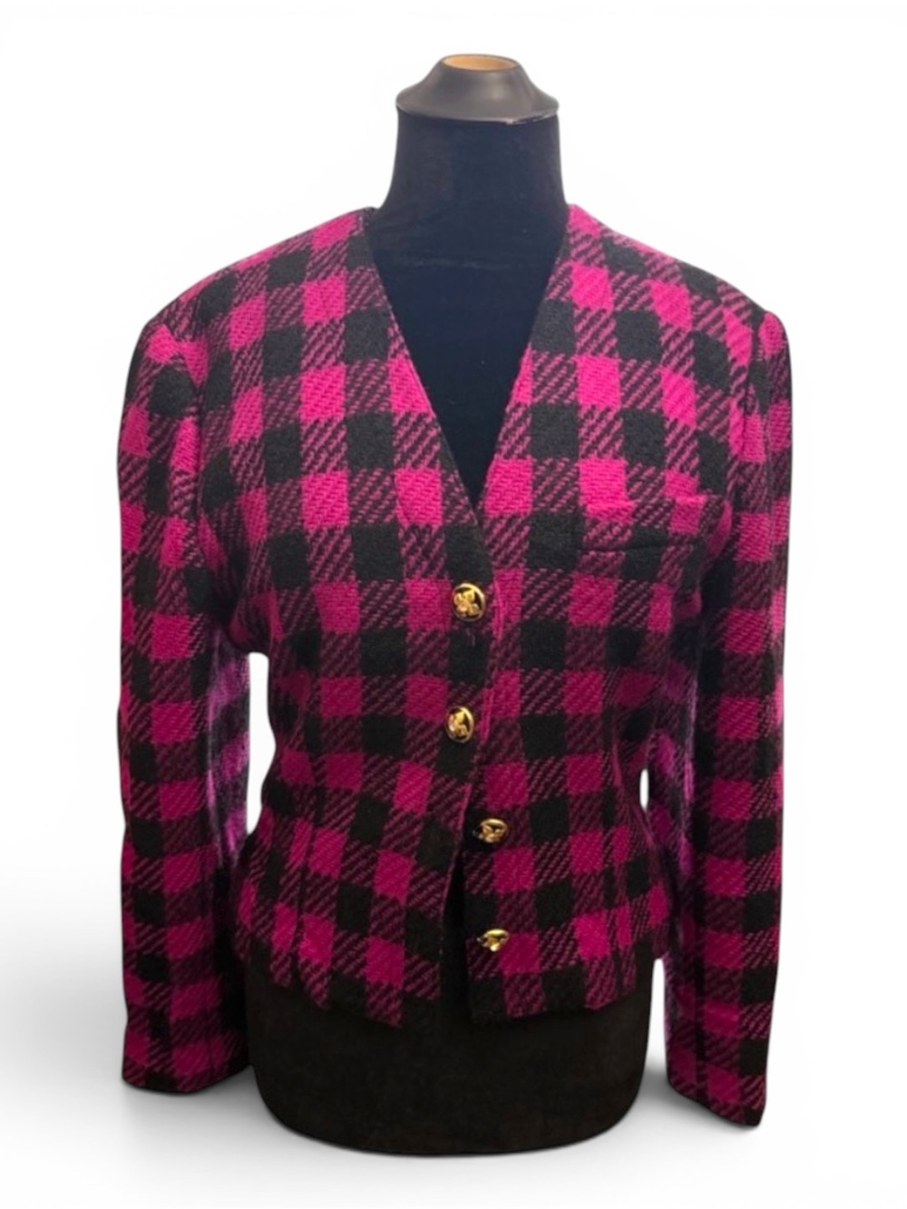 Vintage Magenta Plaid Jacket